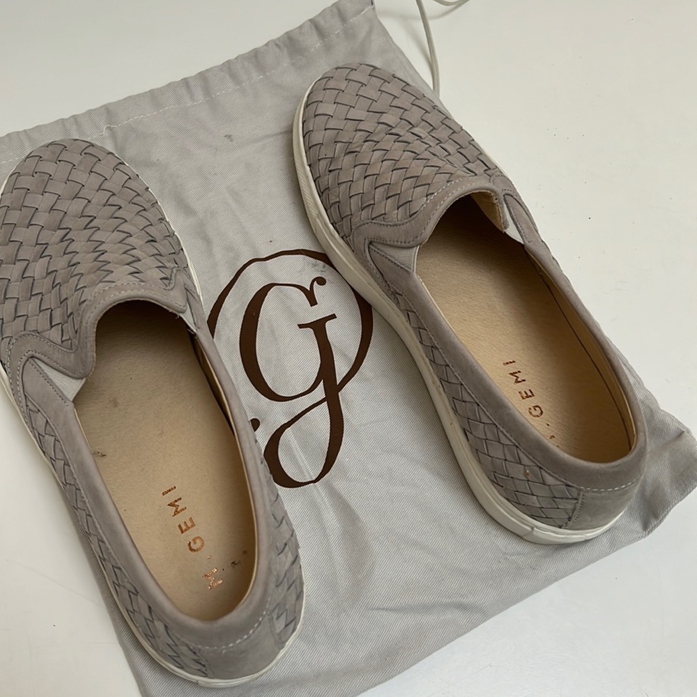 Slip on woven leather sneaker light gray MGemi size 40